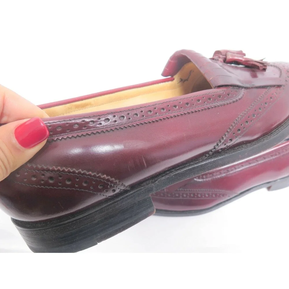 Bostonian Mens Burgundy Tassel Wingtip Loafer‎ Dress Shoes Sz 10